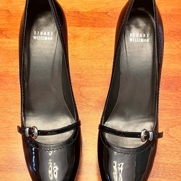 Stuart Weitzman Platform 4.5” Heel Black Patent Ladies Size 9N Beautiful Chic - Picture 4 of 11